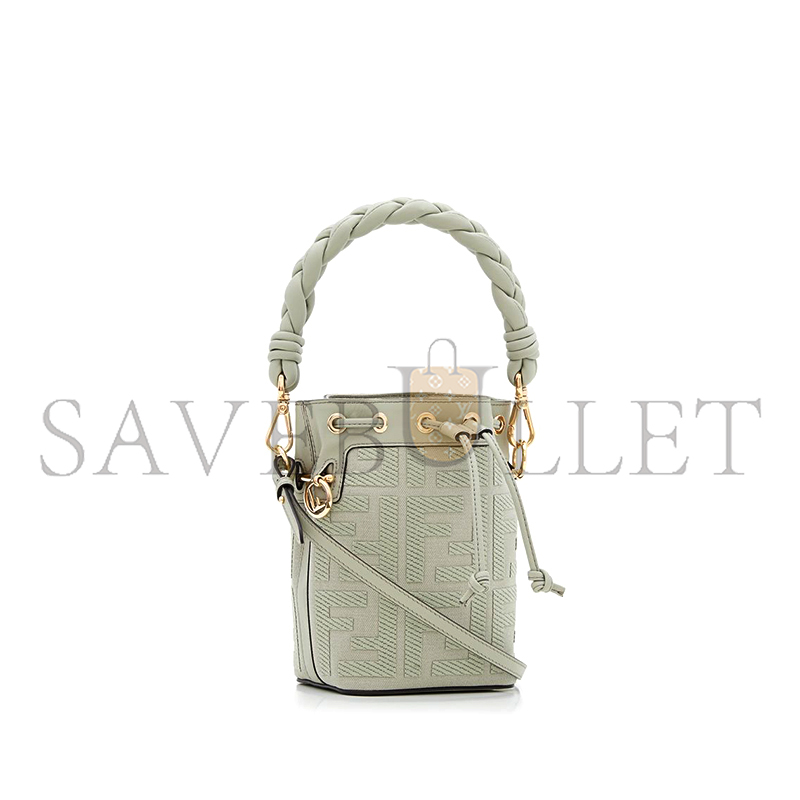 FENDI EMBOSSED FF CANVAS MON TRESOR MINI BAG 8BS010ANXDF1K3B (18*12*10cm)